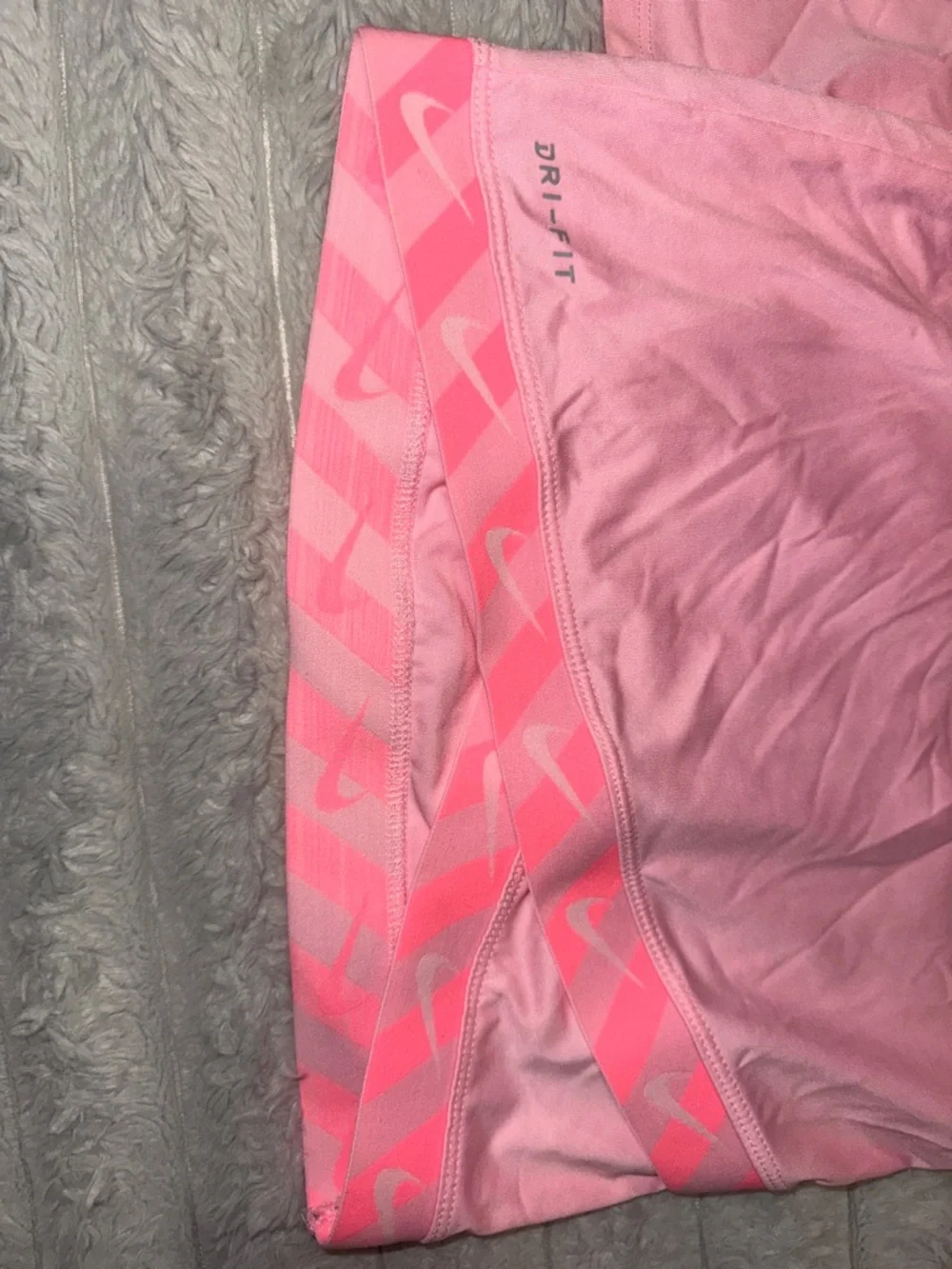 Nike Pink Long Sleeve Dri-FIT Top with Accent Hem
